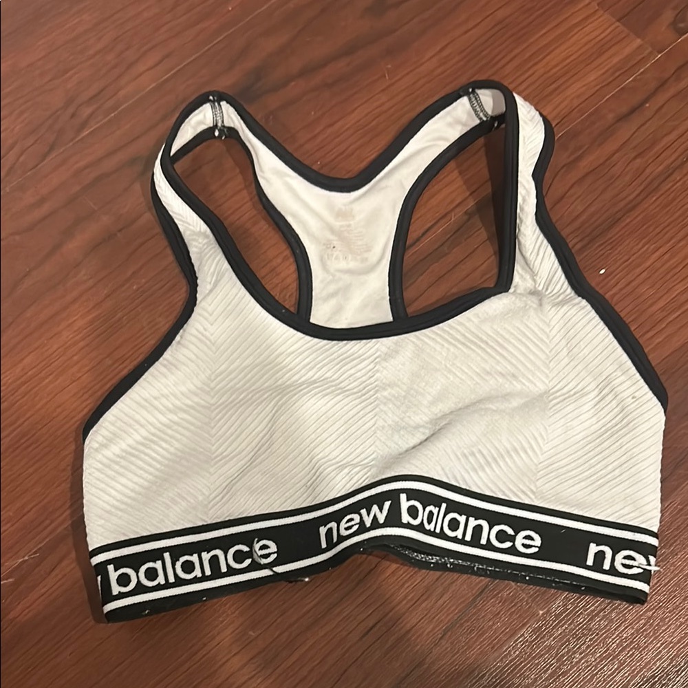 New Balance White and Black Crop Tank Top